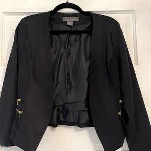 Blue blazer with brass zippers